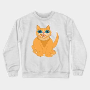 Red cat with blue eyes Crewneck Sweatshirt